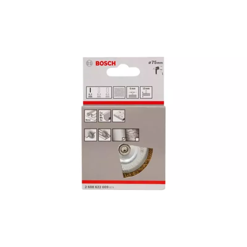 Bosch vieliniai šepečiai 2608622009 gofruoti, dengti žalvariu, 7,5 cm