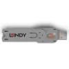 Lindy USB A tipo prievado blokavimo raktas, oranžinis, Prievado blokavimo raktas, USB A tipo, Oranžinė, Akrilnitrilo butadieno stirenas (ABS), 1 vnt., Polietileninis maišelis