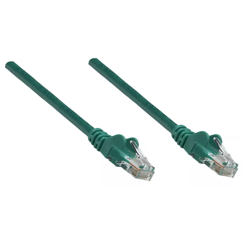 “Intellinet” tinklo komutacinis kabelis, Cat6, 0,25 m, žalias, CCA, U/UTP, PVC, RJ45, auksuoti kontaktai, neužkabinamas, apsaugotas, garantija visam tarnavimo laikui