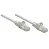 “Intellinet” tinklo komutacinis kabelis, Cat5e, 0,25 m, pilkas, CCA, U/UTP, PVC, RJ45, paauksuoti kontaktai, be užkliuvimų, su apsauginiu gaubteliu, garantija visam eksploatavimo laikui