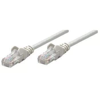 Intellinet tinklo komutacinis kabelis, Cat6, 0,25 m, pilka, varis, U/UTP, PVC, RJ45, auksuoti kontaktai, belipnus, apsaugotas, garantija visam laikui