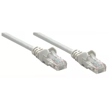 Intellinet tinklo komutacinis kabelis, Cat6, 0,25 m, pilka, varis, U/UTP, PVC, RJ45, auksuoti kontaktai, belipnus, apsaugotas, garantija visam laikui