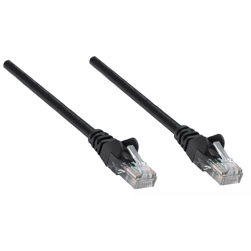 Intellinet tinklo komutacinis kabelis, Cat6, 7,5 m, juodas, varis, U/UTP, PVC, RJ45, auksuoti kontaktai, nesipainiojantis, su apsaugine mova, garantija visam eksploatavimo laikui