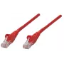 Intellinet tinklo komutacinis kabelis, Cat5e, 0,25 m, raudonas, CCA, SF/UTP, PVC, RJ45, auksuoti kontaktai, neužsikabinantis, su apsauga, garantija visam laikui