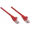 Intellinet tinklo komutacinis kabelis, Cat6, 0,25 m, raudonas, CCA, U/UTP, PVC, RJ45, paauksuoti kontaktai, neužkabinamas, su apvadu, garantija visam eksploatavimo laikui