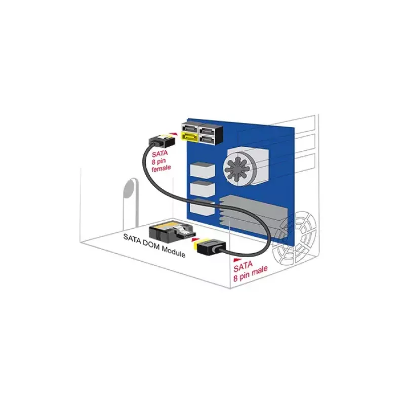 SATA laidas DeLOCK 0.3m SATA/SATA 8p