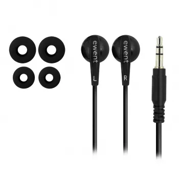 Ewent EW3584 ausinės / ausinių komplektas Laidinės Į ausis įdedamos Muzikai Juoda
