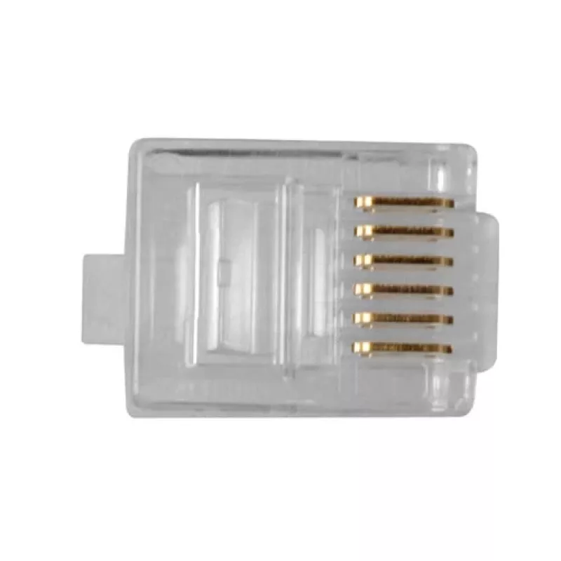 Intronics modulinės jungtys RJ-12 M TD106M ACT apvaliam vientisam kabeliui maišelyje 25 vnt.