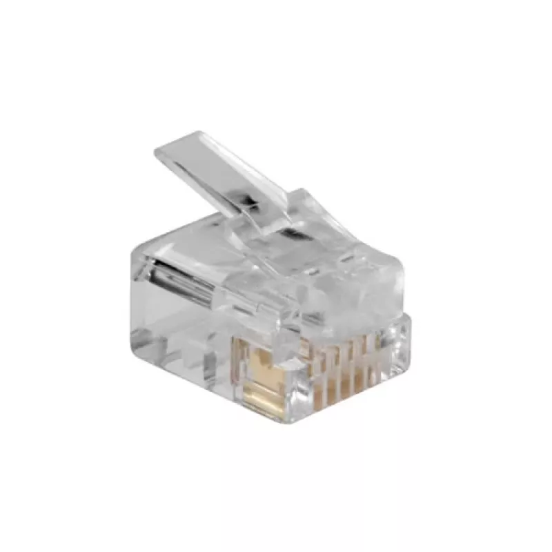 Intronics modulinės jungtys RJ-12 M TD106M ACT apvaliam vientisam kabeliui maišelyje 25 vnt.