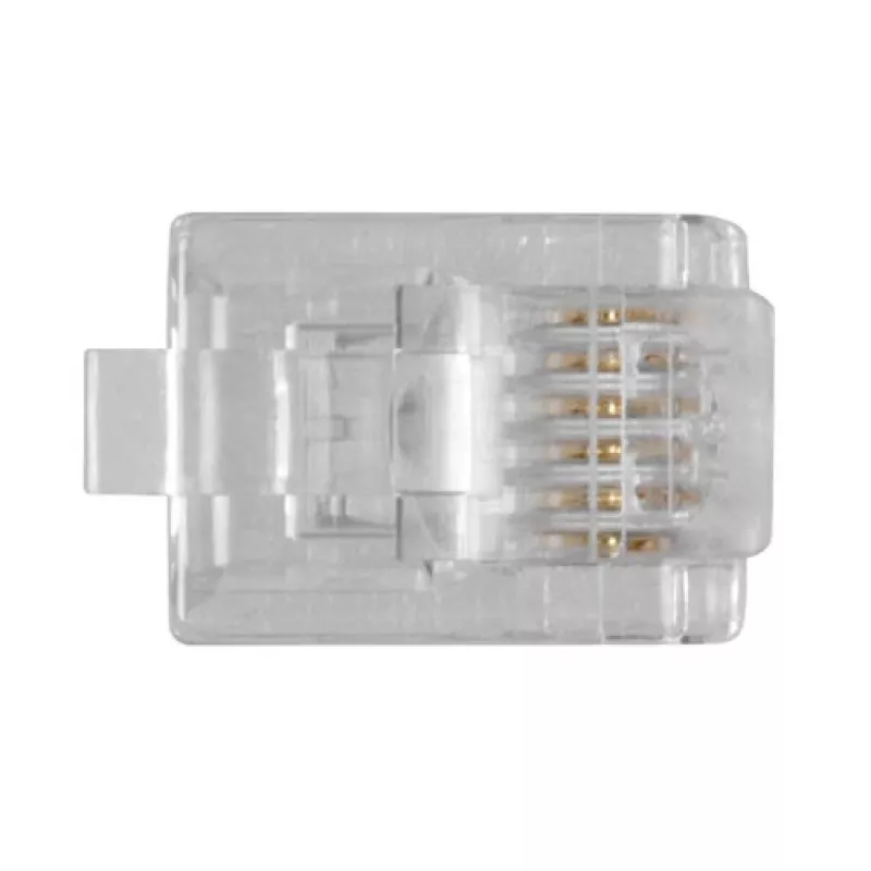 Intronics modulinės jungtys RJ-12 M TD106M ACT apvaliam vientisam kabeliui maišelyje 25 vnt.