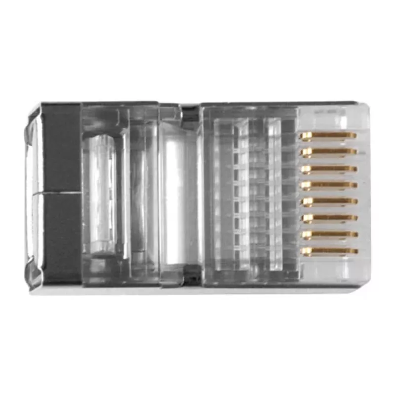 ACT RJ45 (8P/8C) ekranuota modulinė jungtis apvaliam kabeliui su vientisais laidininkais