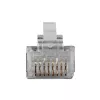 ACT RJ45 (8P/8C) CAT6 ekranuota modulinė jungtis apvaliam kabeliui su vientisais arba vytiniais laidais