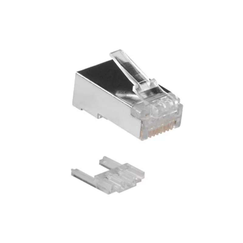 ACT RJ45 (8P/8C) CAT6 ekranuota modulinė jungtis apvaliam kabeliui su vientisais arba vytiniais laidais