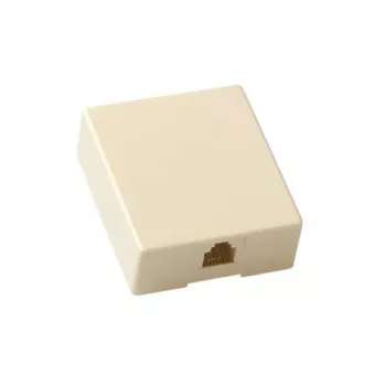 ACT moduliniai paviršiniai telefono lizdai, vienas, RJ-12, smėlio spalvos, ABS sintetika, 40 mm, 50 mm, 1,2 mm