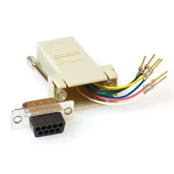 ACT montuojamas tvirtas adapteris RJ-45 lizdas į 9 kontaktų D-Sub kištuką