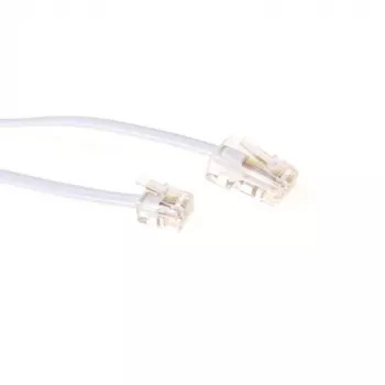 ACT baltas 2 metrų plokščias telefono laidas su RJ11 ir RJ45 jungtimis