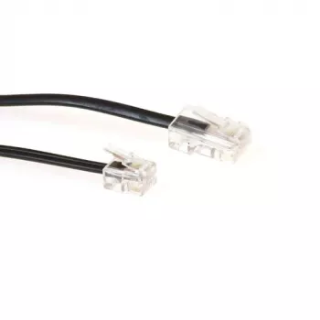 ACT juodas 5 metrų plokščias telefono kabelis su RJ11 ir RJ45 jungtimis
