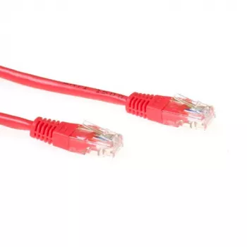 ACT raudonas 20 metrų U/UTP CAT5E komutacinis kabelis su RJ45 jungtimis