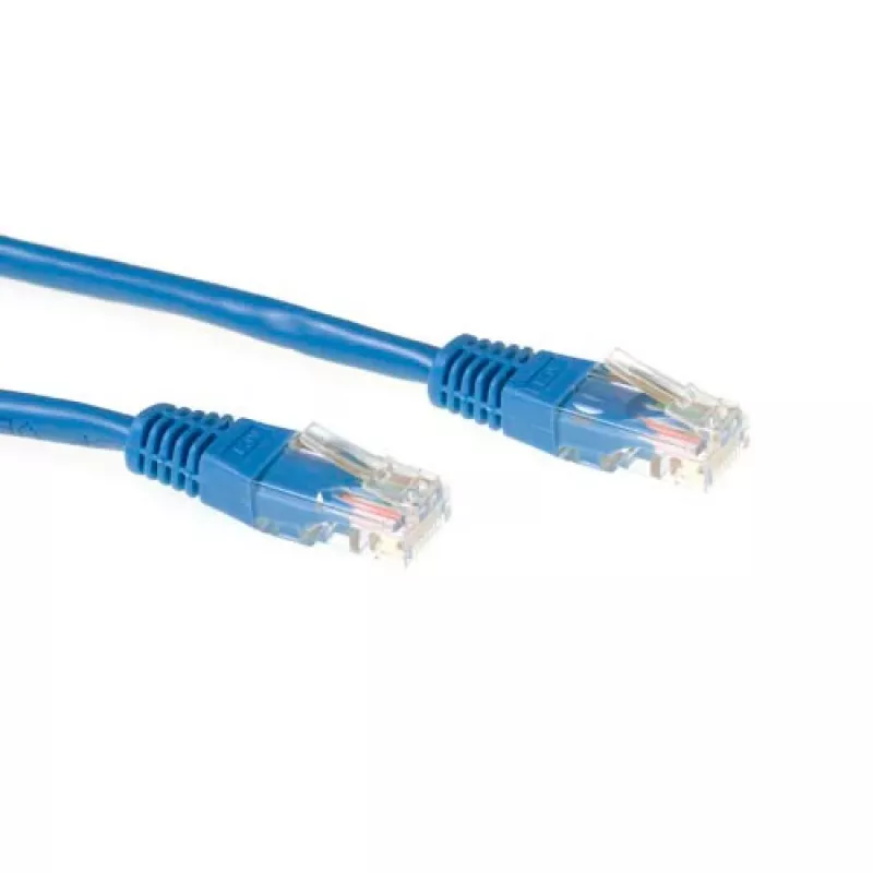 ACT mėlynas 3 metrų U/UTP CAT5E komutacinis kabelis su RJ45 jungtimis