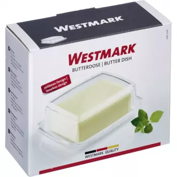 Sviestinė Westmark 20852260, stačiakampė stiklo, 143×118×55 mm, skaidri