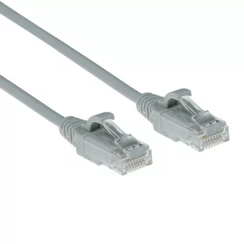 ACT pilkas 10 metrų LSZH U/UTP CAT6 duomenų centro plonas komutacinis kabelis be užkabinimo su RJ45 jungtimis