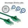 ACT Green 7 metrų LSZH U/UTP CAT6 duomenų centro plonas pataisymo laidas su nesikabinančiomis RJ45 jungtimis