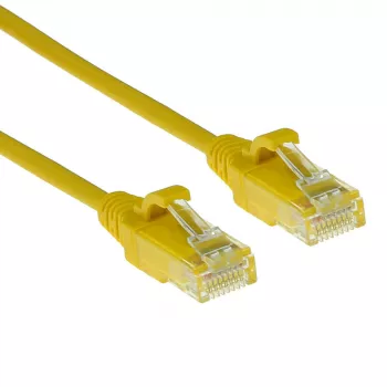 ACT geltonas 7 m LSZH U/UTP CAT6 duomenų centro plonas komutacinis kabelis su RJ45 jungtimis be užkabinimo