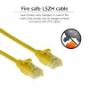 ACT geltonas 10 metrų LSZH U/UTP CAT6 duomenų centro plonas komutacinis kabelis be užsikirtimų su RJ45 jungtimis
