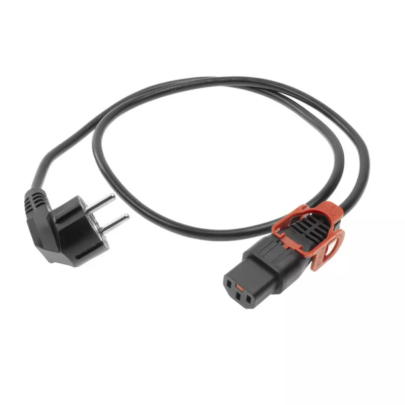 ACT maitinimo laidas CEE 7/7 kištukas (kampinis) - C13 IEC Lock+ juodas 1 m, EL341S