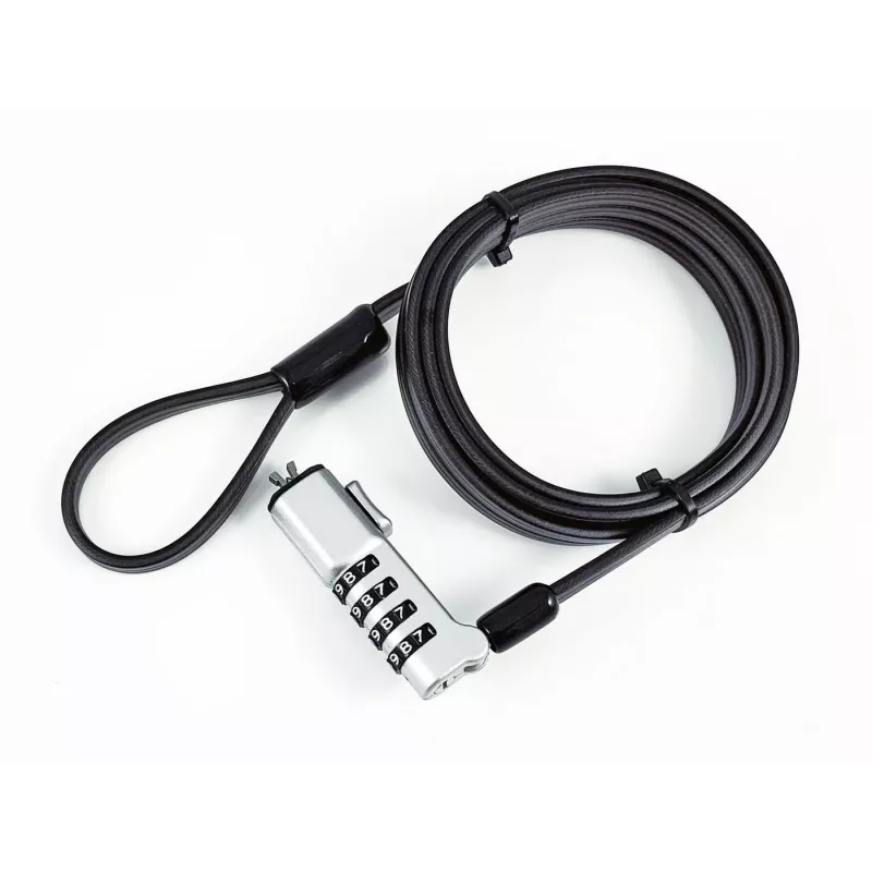 eSTUFF GLB220302 kabelinė spyna Juoda 1,8 m