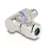 DeLOCK M12 jungtis, A koduota, 3 kontaktų, kištukinė, 90° kampinė, metalinė