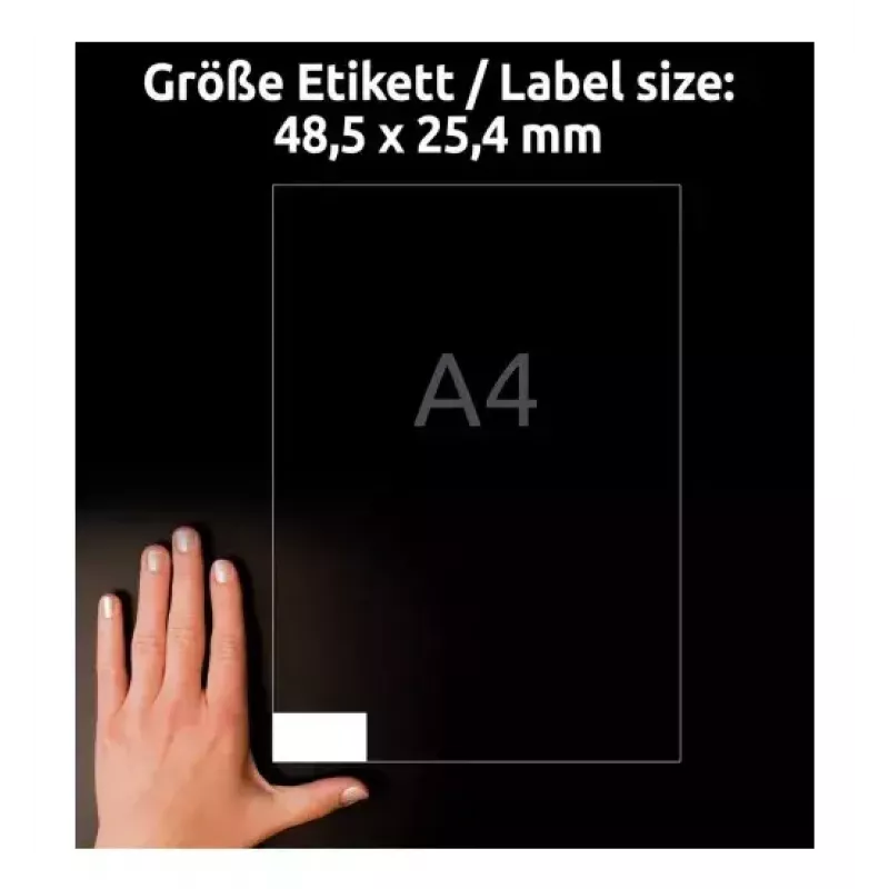 Lipnios etiketės Avery 4780-65 Stačiakampės Nuolatinės Baltos 2600 vnt.