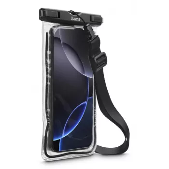 Sleeve case Hama 00019858 mobiliesiems telefonams iki 17 cm Juoda Skaidri