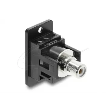 Keystone modulis DELOCK 91112 — plokščias RCA į RCA, juoda/balta
