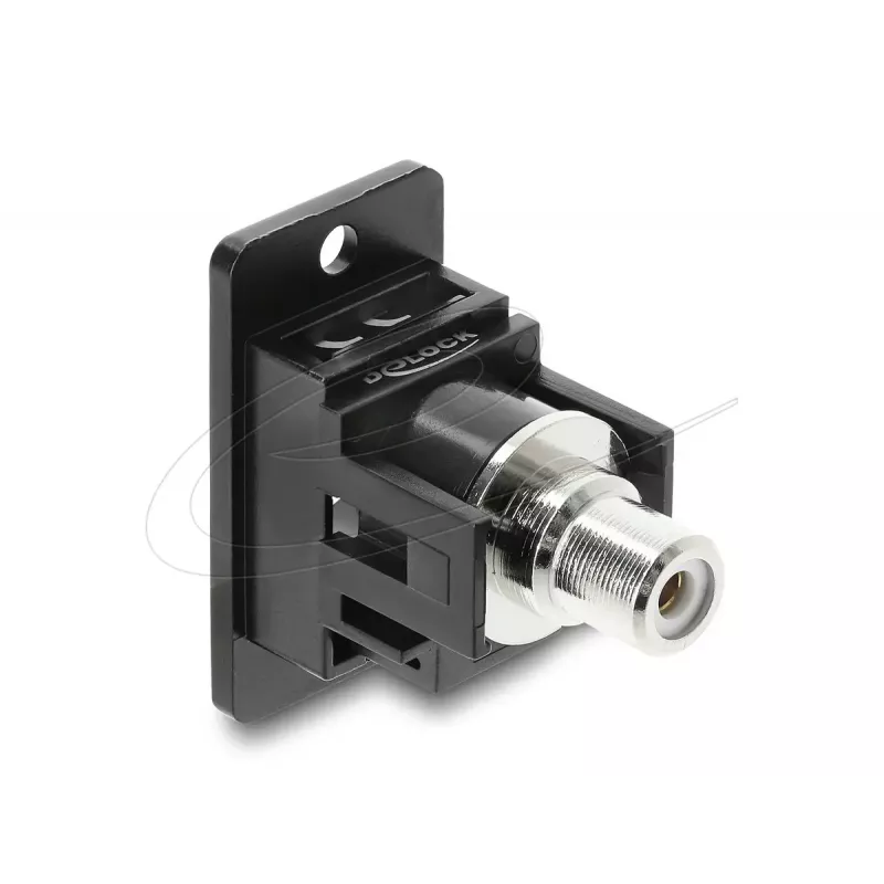 Keystone modulis DELOCK 91112 — plokščias RCA į RCA, juoda/balta
