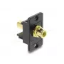 DELOCK 91113 Keystone modulis su RCA–RCA jungtimis, plokščia konstrukcija, juoda/geltona