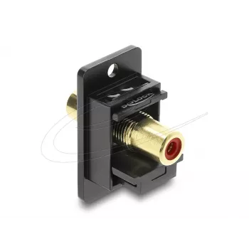 Keystone modulis DELOCK 91114 — RCA į RCA, plokščia konstrukcija, juoda/raudona