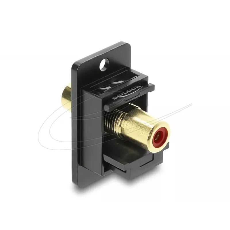 Keystone modulis DELOCK 91114 — RCA į RCA, plokščia konstrukcija, juoda/raudona