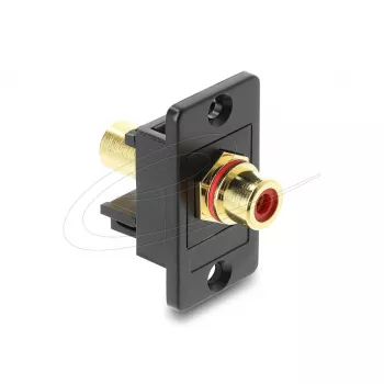 Keystone modulis DELOCK 91114 — RCA į RCA, plokščia konstrukcija, juoda/raudona