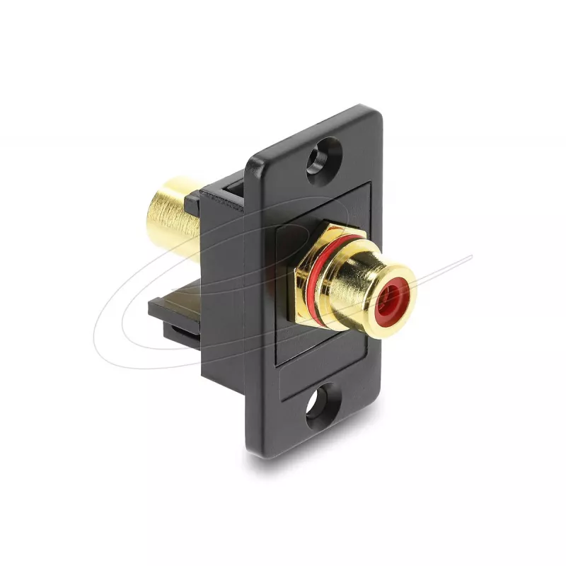 Keystone modulis DELOCK 91114 — RCA į RCA, plokščia konstrukcija, juoda/raudona