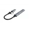 USB 3.2 Gen 1 4 prievadų šakotuvas EQUIP — 3× USB‑C + 1× USB‑A, 5 Gbit/s, aliuminis, pilka