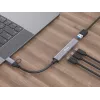 USB 3.2 Gen 1 4 prievadų šakotuvas EQUIP — 3× USB‑C + 1× USB‑A, 5 Gbit/s, aliuminis, pilka