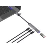 USB 3.2 Gen 1 4 prievadų šakotuvas EQUIP — 3× USB‑C + 1× USB‑A, 5 Gbit/s, aliuminis, pilka