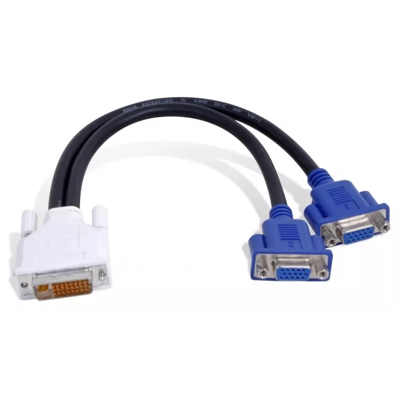 Matrox DVI-I - HD15 2 x VGA (D-Sub) juodas