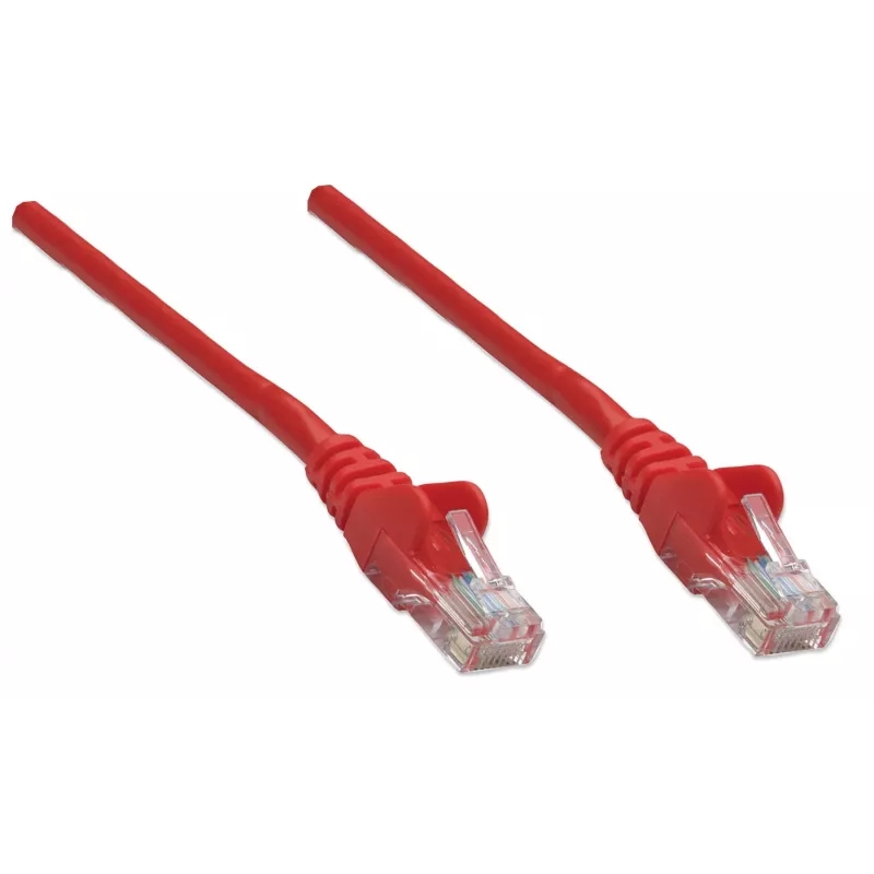 Intellinet tinklo plėsties laidas, Cat5e, 20 m, raudonas, CCA, U/UTP, PVC, RJ45, auksuoti kontaktai, nesugriebiamas, su apsaugine mova, suteikiama viso naudojimo garantija