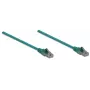 Intellinet tinklo komutacinis kabelis, Cat6, 10 m, žalias, CCA, U/UTP, PVC, RJ45, auksuoti kontaktai, neužkabinamas, su apsauga, garantija visam laikui