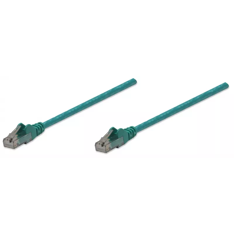 Intellinet tinklo komutacinis kabelis, Cat6, 10 m, žalias, CCA, U/UTP, PVC, RJ45, auksuoti kontaktai, neužkabinamas, su apsauga, garantija visam laikui