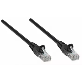 „Intellinet“ tinklo kabelis, Cat5e, 15 m, juodas, CCA, U/UTP, PVC, RJ45, paauksuoti kontaktai, neužsikabinantis, su apsaugine apvalkalo mova, garantija visam eksploatavimo laikui