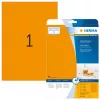 Neoninės etiketės HERMA A4 210x297 mm švytinčiai oranžinės, popierinės, matinės, 20 vnt.