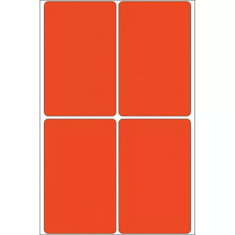 Universalių etikečių HERMA 52x82 mm raudonos popierinės matinės rankiniam rašymui 128 vnt.